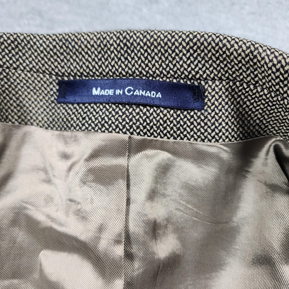 Ralph Lauren Blazer Mens 44R Brown Houndstooth Wool Tweed Sport Coat Canada - Picture 4 of 13